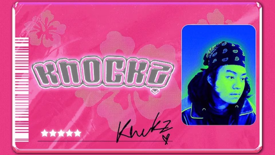 The promotional image features a pink, sticker-style graphic for Knock2's Asia debut tour, showcasing the artist's name in a stylized font, a blue-green portrait of Knock2, and tour branding elements. - midnightrebels.com