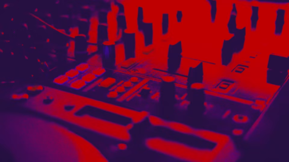 Abstract close-up of a DJ mixer in red and purple, symbolizing the equipment Manila FDJ diva allegedly demanded for her Mindanao performance, leaving local organizers bewildered. - midnightrebels.com