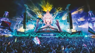 Chris Lake crowd at massive electronic music festival stage.