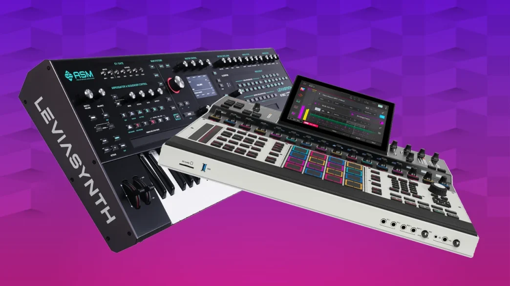 ASM Leviathan synthesizer with MPC music production controller.