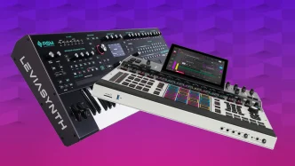 ASM Leviathan synthesizer with MPC music production controller.